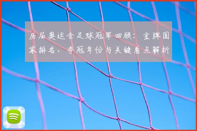 历届奥运会足球冠军回顾：金牌国家排名、夺冠年份与关键看点解析